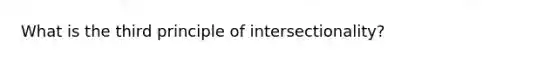 What is the third principle of intersectionality?