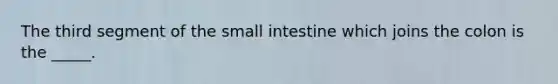 The third segment of the small intestine which joins the colon is the _____.