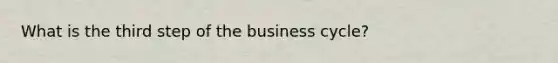 What is the third step of the business cycle?