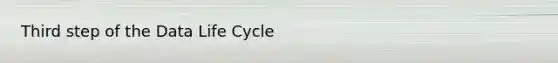 Third step of the Data Life Cycle