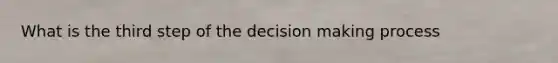 What is the third step of the decision making process