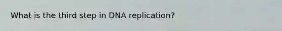 What is the third step in <a href='https://www.questionai.com/knowledge/kofV2VQU2J-dna-replication' class='anchor-knowledge'>dna replication</a>?