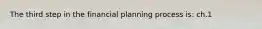 The third step in the financial planning process is: ch.1