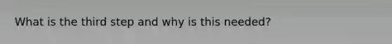 What is the third step and why is this needed?