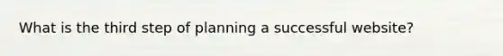 What is the third step of planning a successful website?