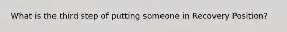 What is the third step of putting someone in Recovery Position?
