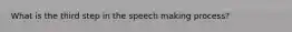 What is the third step in the speech making process?