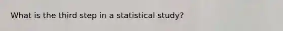 What is the third step in a statistical study?