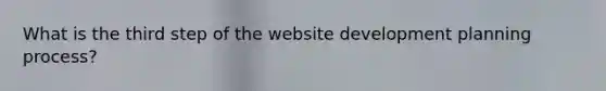 What is the third step of the website development planning process?