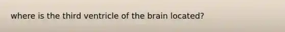 where is the third ventricle of <a href='https://www.questionai.com/knowledge/kLMtJeqKp6-the-brain' class='anchor-knowledge'>the brain</a> located?