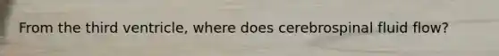From the third ventricle, where does cerebrospinal fluid flow?