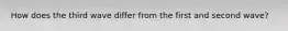 How does the third wave differ from the first and second wave?