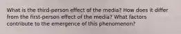 What is the third-person effect of the media? How does it differ from the first-person effect of the media? What factors contribute to the emergence of this phenomenon?