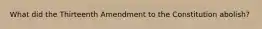 What did the Thirteenth Amendment to the Constitution abolish?