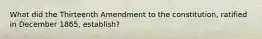 What did the Thirteenth Amendment to the constitution, ratified in December 1865, establish?