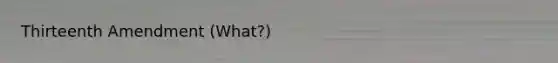 Thirteenth Amendment (What?)