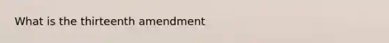 What is the thirteenth amendment