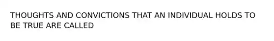 THOUGHTS AND CONVICTIONS THAT AN INDIVIDUAL HOLDS TO BE TRUE ARE CALLED