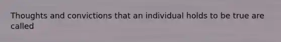 Thoughts and convictions that an individual holds to be true are called