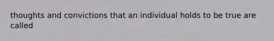 thoughts and convictions that an individual holds to be true are called