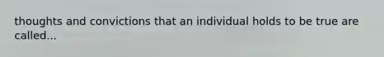 thoughts and convictions that an individual holds to be true are called...