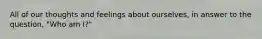 All of our thoughts and feelings about ourselves, in answer to the question, "Who am I?"