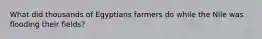 What did thousands of Egyptians farmers do while the Nile was flooding their fields?