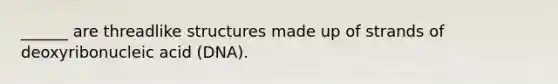______ are threadlike structures made up of strands of deoxyribonucleic acid (DNA).
