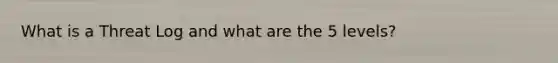 What is a Threat Log and what are the 5 levels?