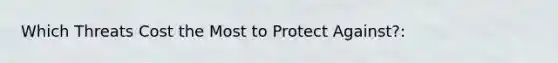 Which Threats Cost the Most to Protect Against?: