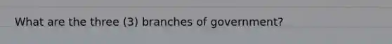 What are the three (3) branches of government?