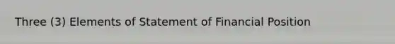 Three (3) Elements of Statement of Financial Position