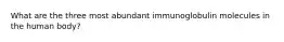 What are the three most abundant immunoglobulin molecules in the human body?