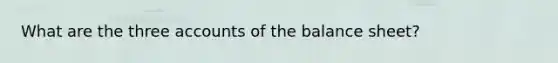 What are the three accounts of the balance sheet?