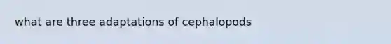 what are three adaptations of cephalopods