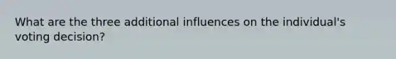 What are the three additional influences on the individual's voting decision?