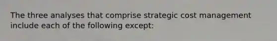 The three analyses that comprise strategic cost management include each of the following except: