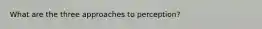What are the three approaches to perception?