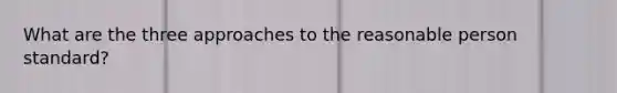 What are the three approaches to the reasonable person standard?