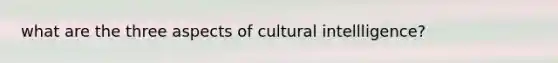 what are the three aspects of cultural intellligence?