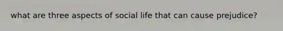 what are three aspects of social life that can cause prejudice?