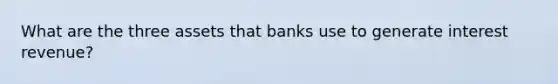 What are the three assets that banks use to generate interest revenue?