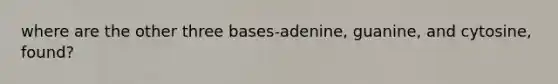 where are the other three bases-adenine, guanine, and cytosine, found?