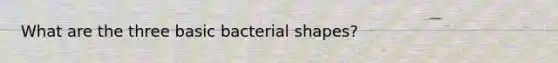 What are the three basic bacterial shapes?