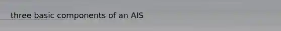 three basic components of an AIS