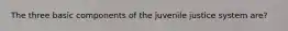 The three basic components of the juvenile justice system are?