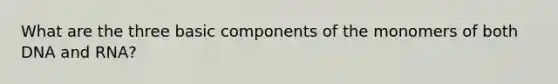 What are the three basic components of the monomers of both DNA and RNA?