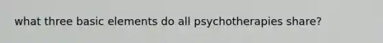 what three basic elements do all psychotherapies share?