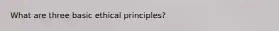 What are three basic ethical principles?