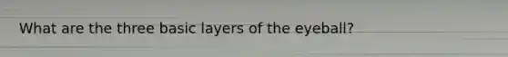 What are the three basic layers of the eyeball?